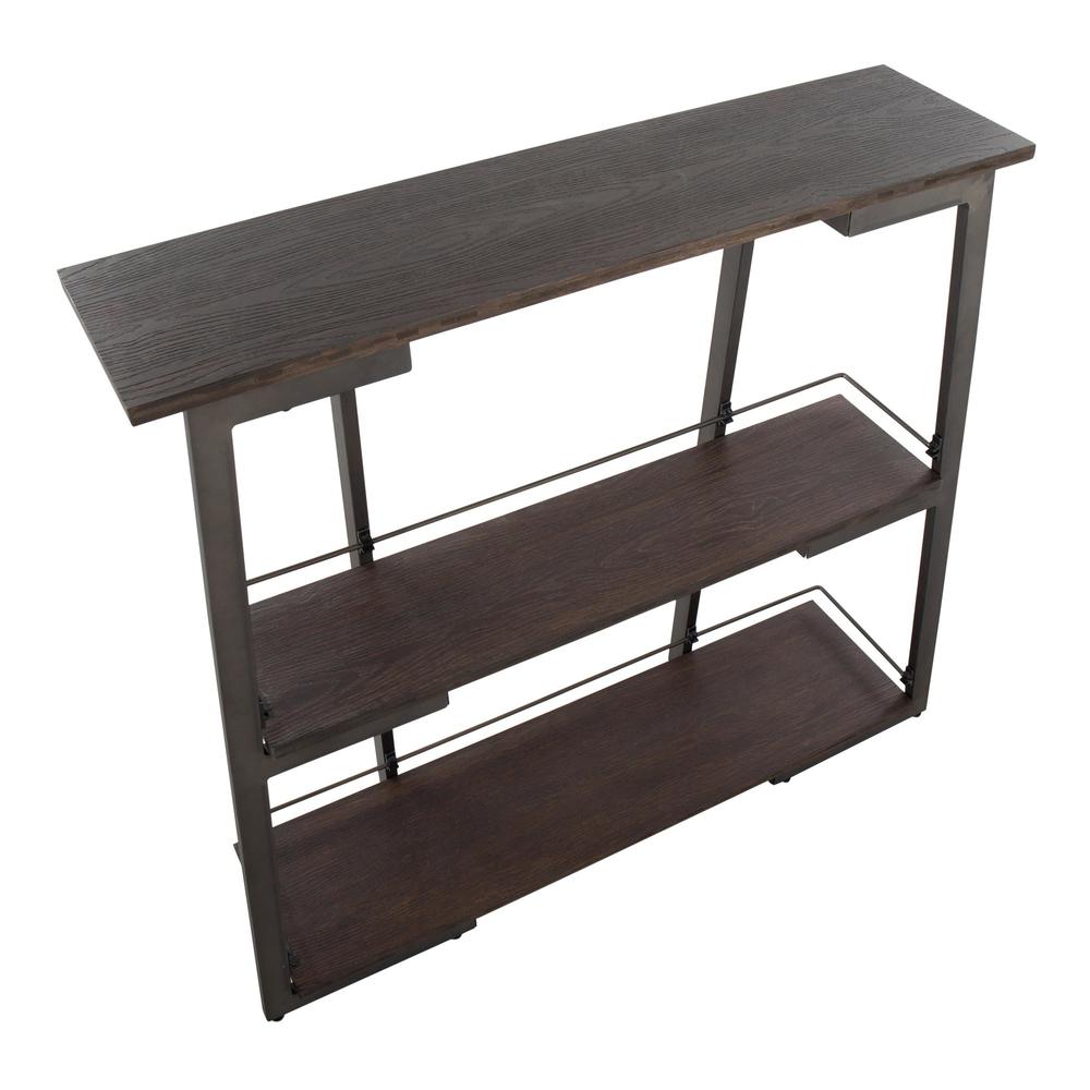 Antique Steel, Espresso Bamboo Converge Bookcase. Picture 6