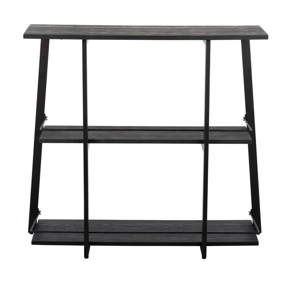 Black Steel, Black Bamboo Converge Bookcase. Picture 4