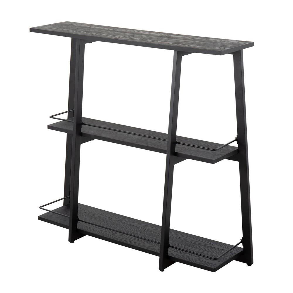 Black Steel, Black Bamboo Converge Bookcase. Picture 3