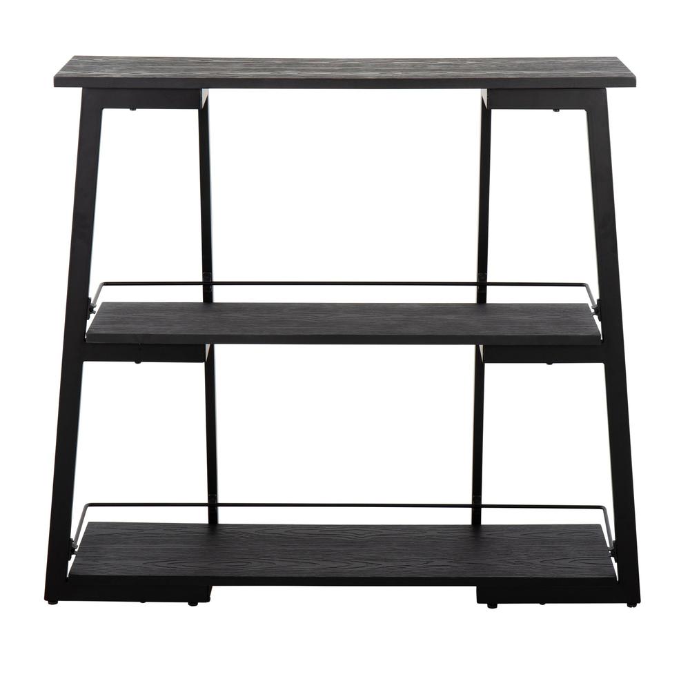 Black Steel, Black Bamboo Converge Bookcase. Picture 5