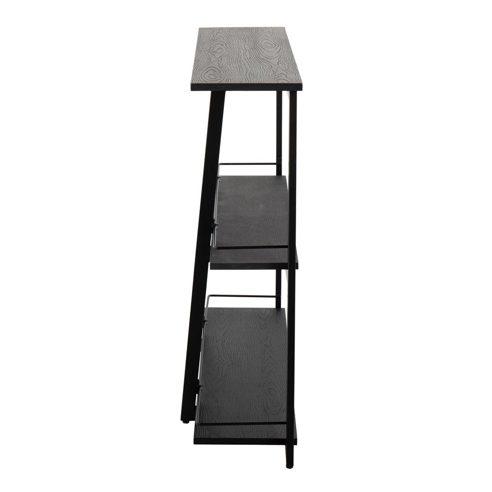 Black Steel, Black Bamboo Converge Bookcase. Picture 2
