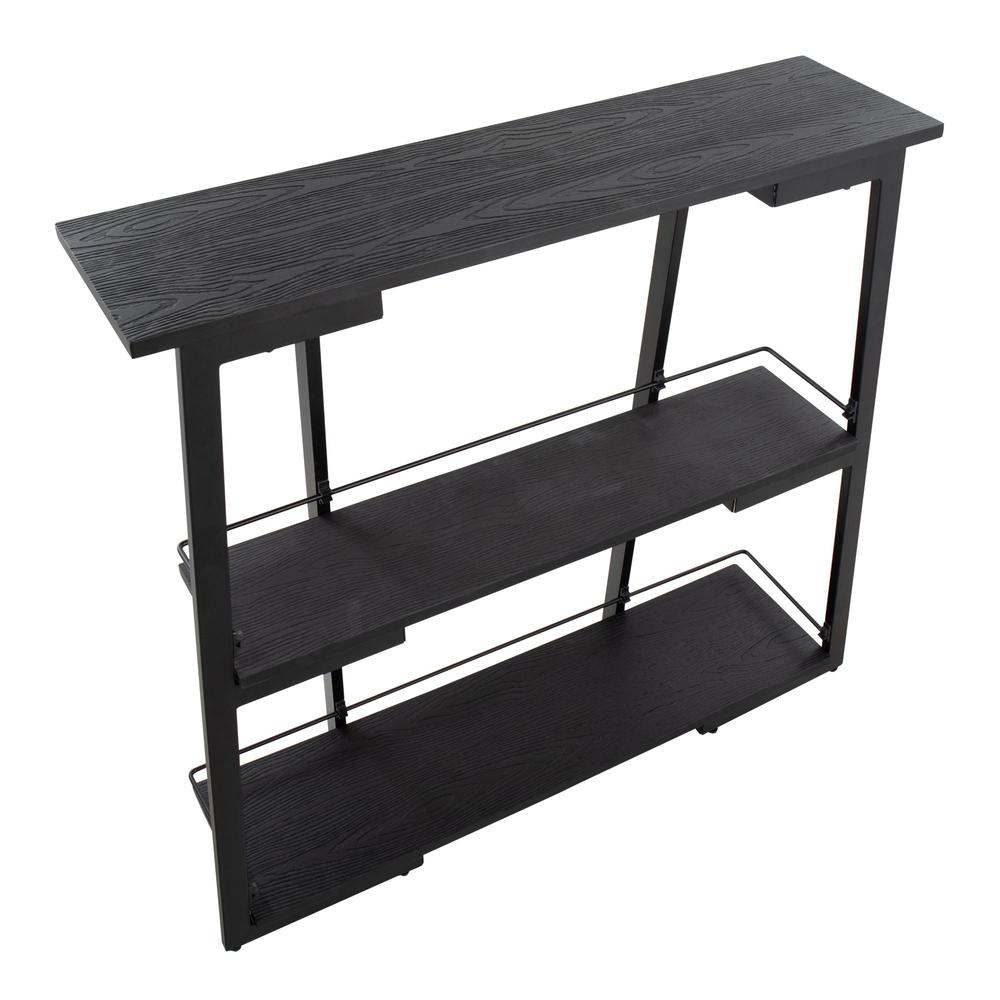 Black Steel, Black Bamboo Converge Bookcase. Picture 6