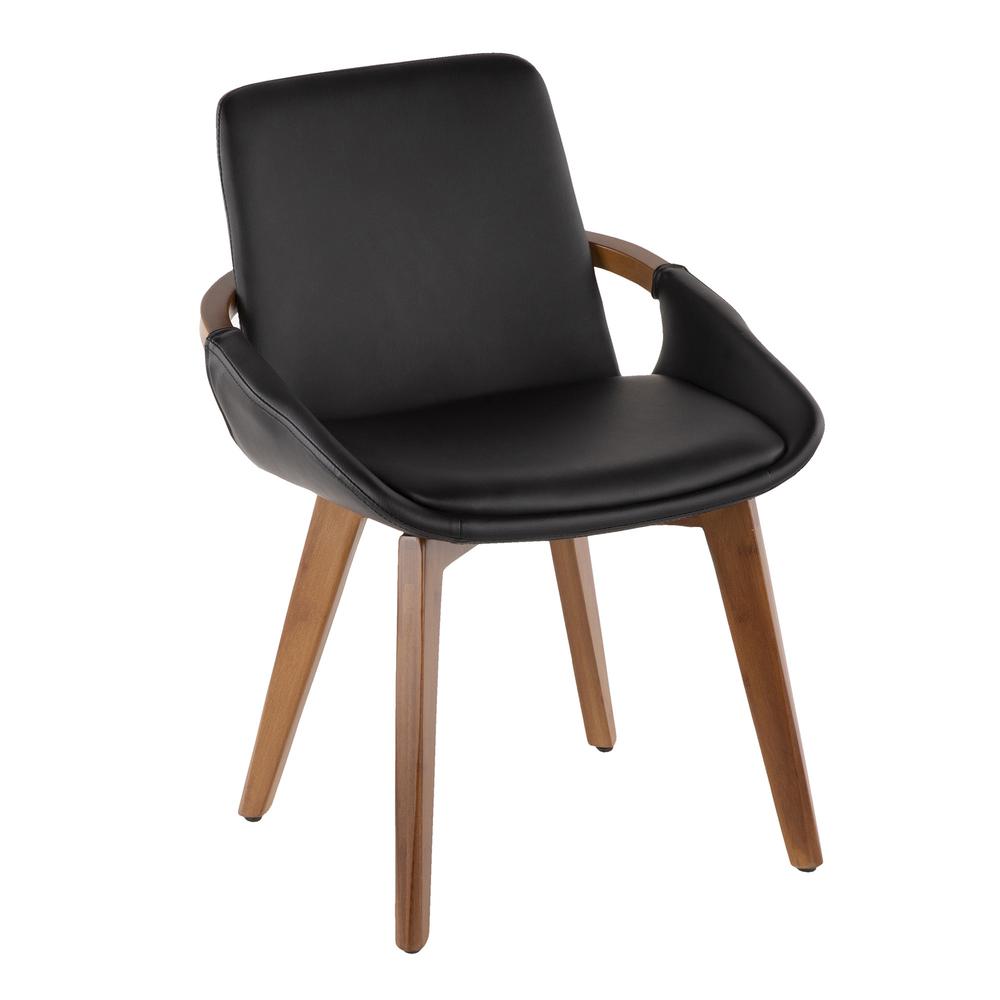 Walnut Bamboo, Black PU Cosmo Chair. Picture 1