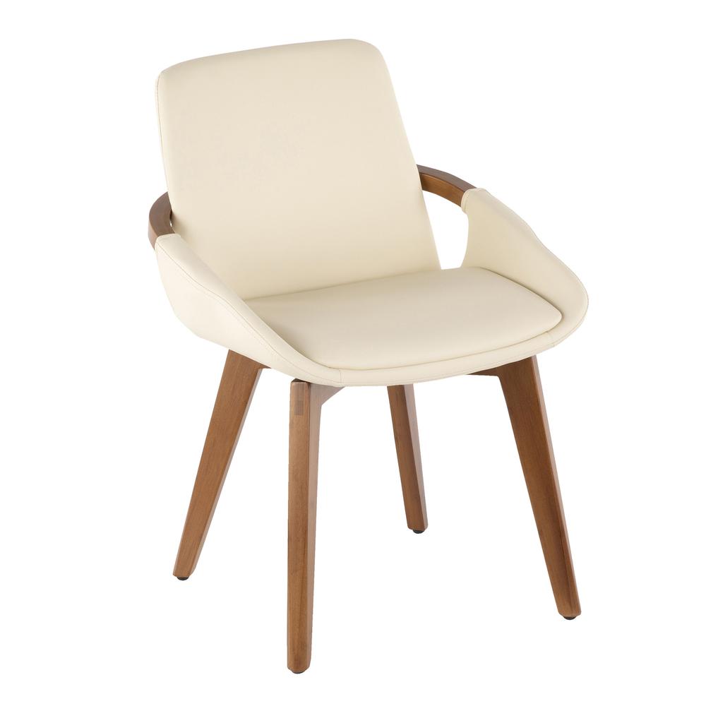 Walnut Bamboo, Cream PU Cosmo Chair. Picture 1