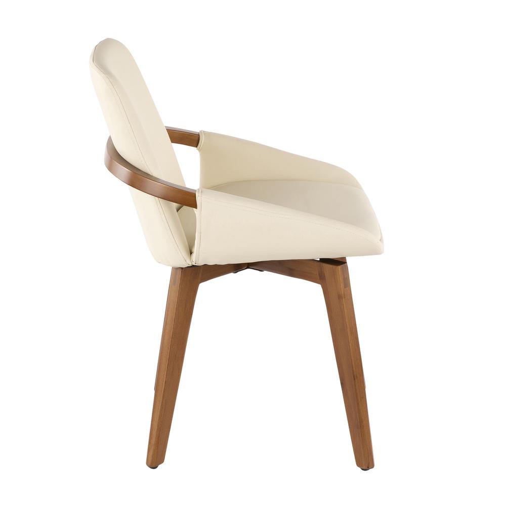 Walnut Bamboo, Cream PU Cosmo Chair. Picture 2