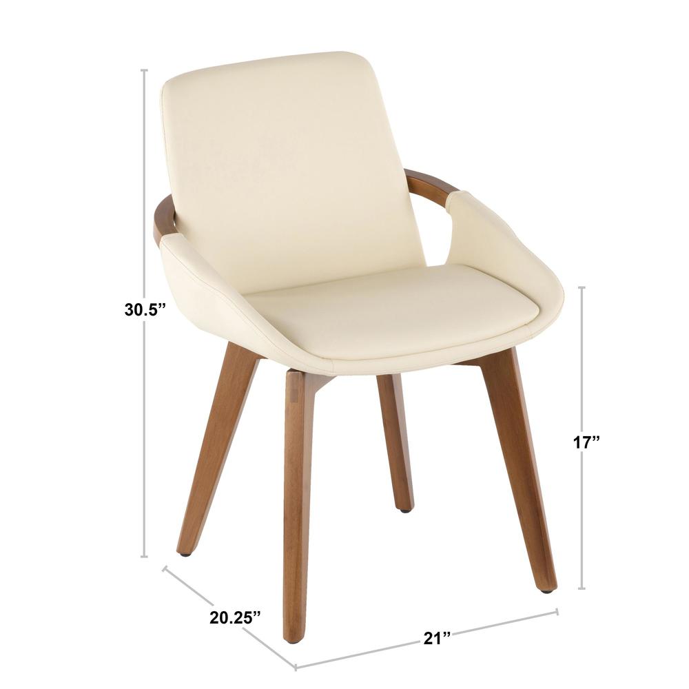Walnut Bamboo, Cream PU Cosmo Chair. Picture 9