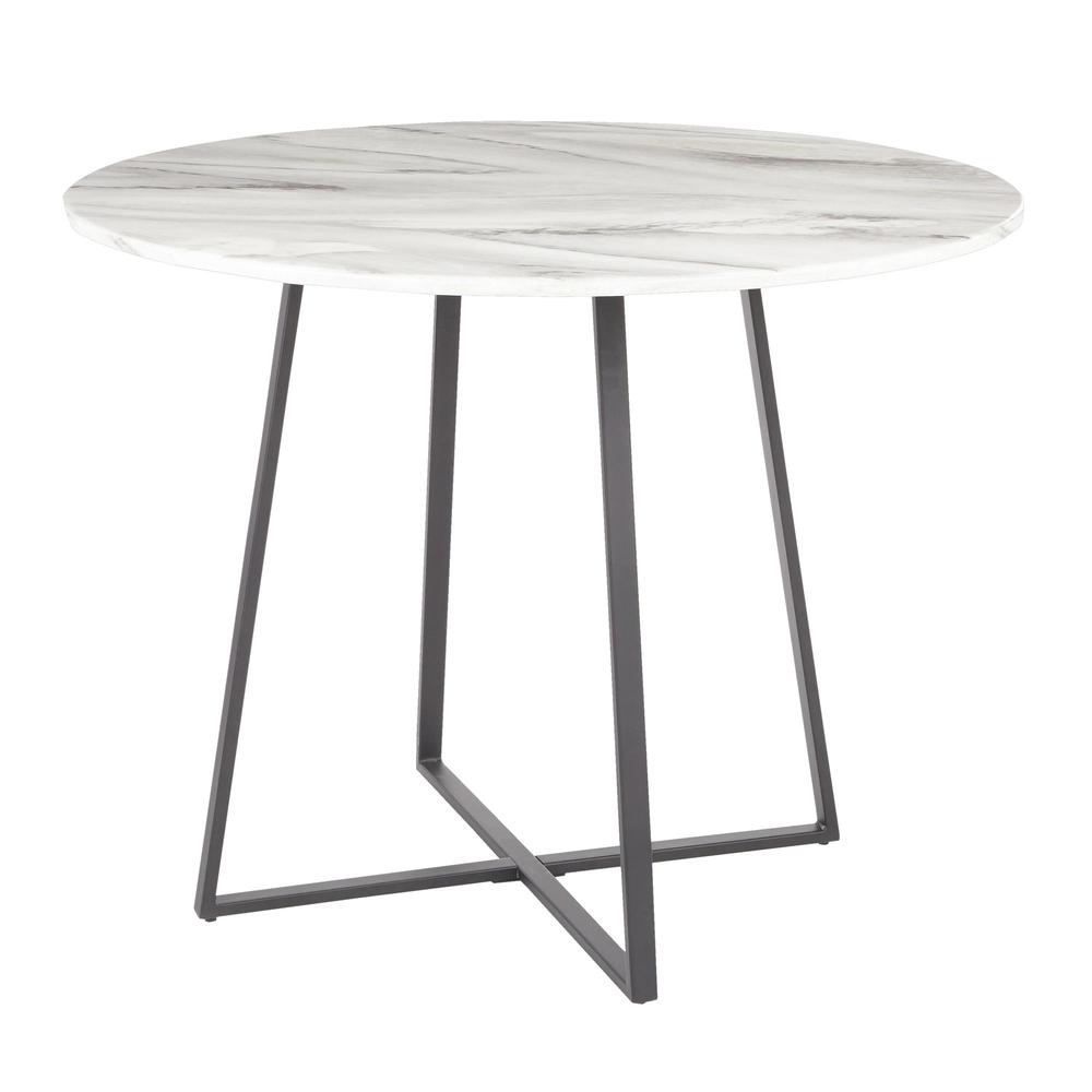 Black Metal, White Marble Cosmo Dining Table. Picture 3