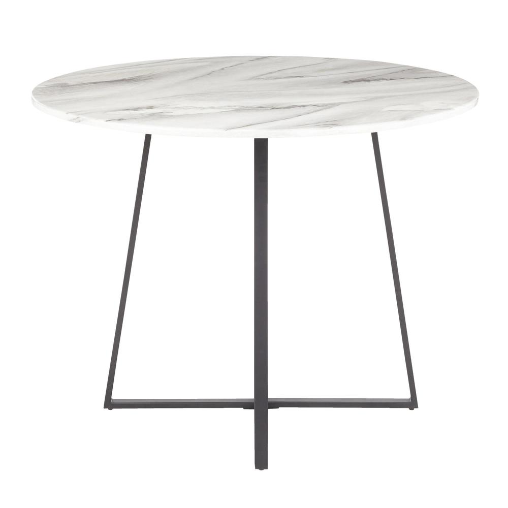 Black Metal, White Marble Cosmo Dining Table. Picture 4