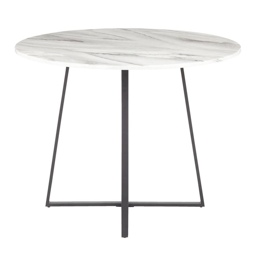 Black Metal, White Marble Cosmo Dining Table. Picture 5