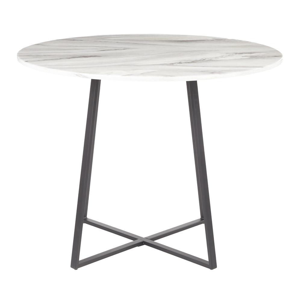 Black Metal, White Marble Cosmo Dining Table. Picture 2
