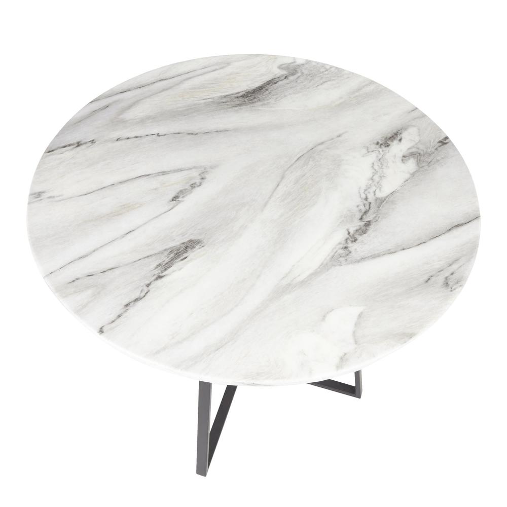 Black Metal, White Marble Cosmo Dining Table. Picture 6