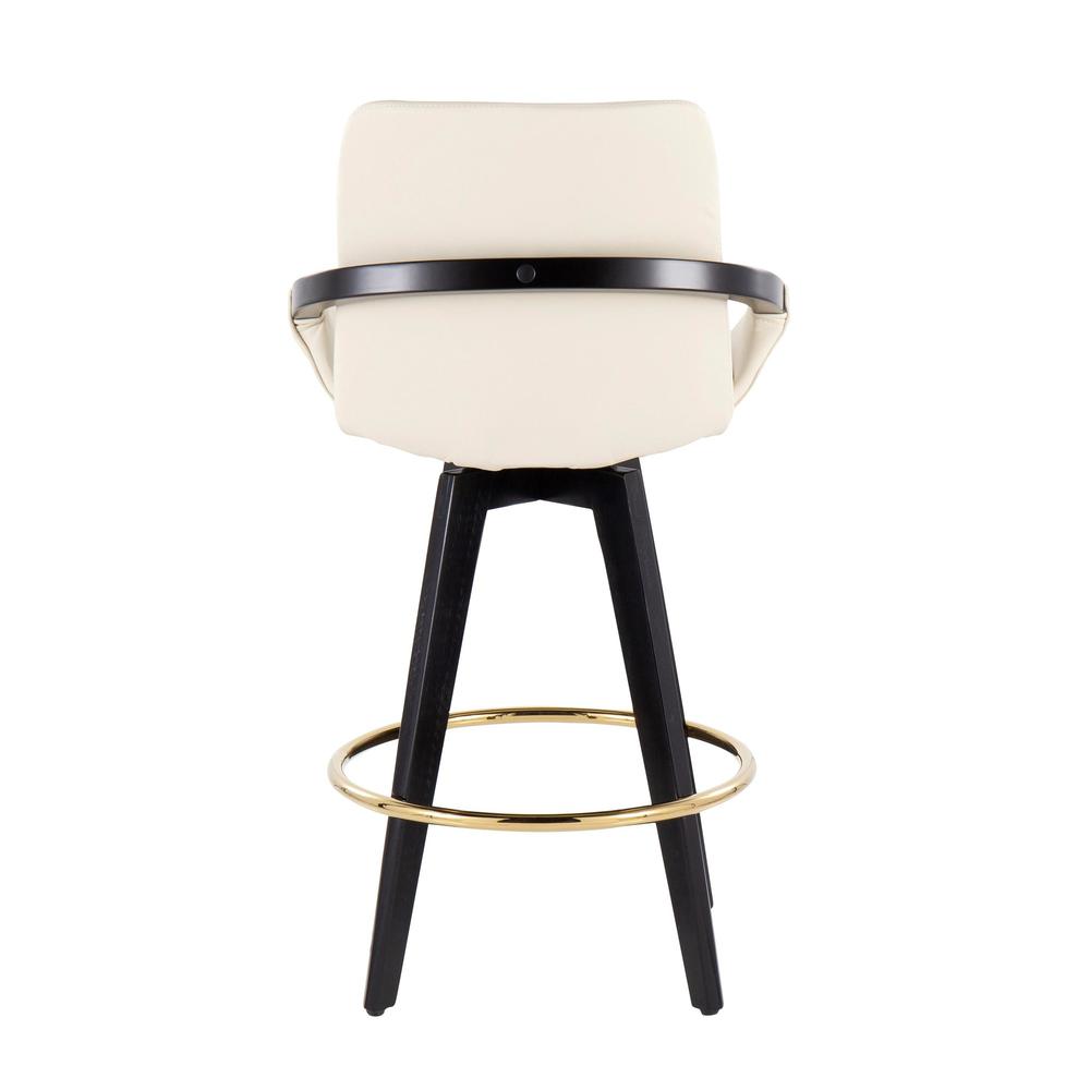Black Cosmo Swivel Fixed-Height Counter Stool - Set of 2. Picture 5