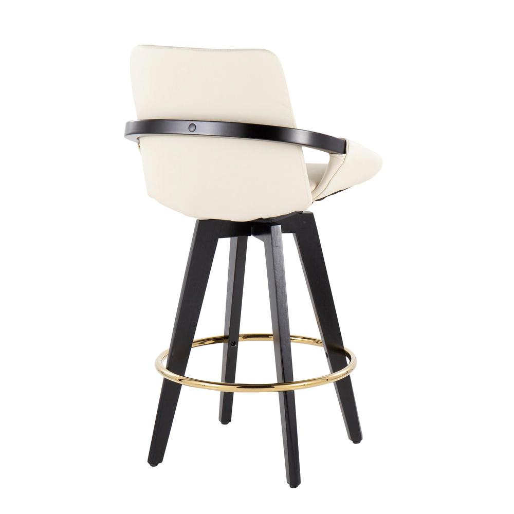 Black Cosmo Swivel Fixed-Height Counter Stool - Set of 2. Picture 4
