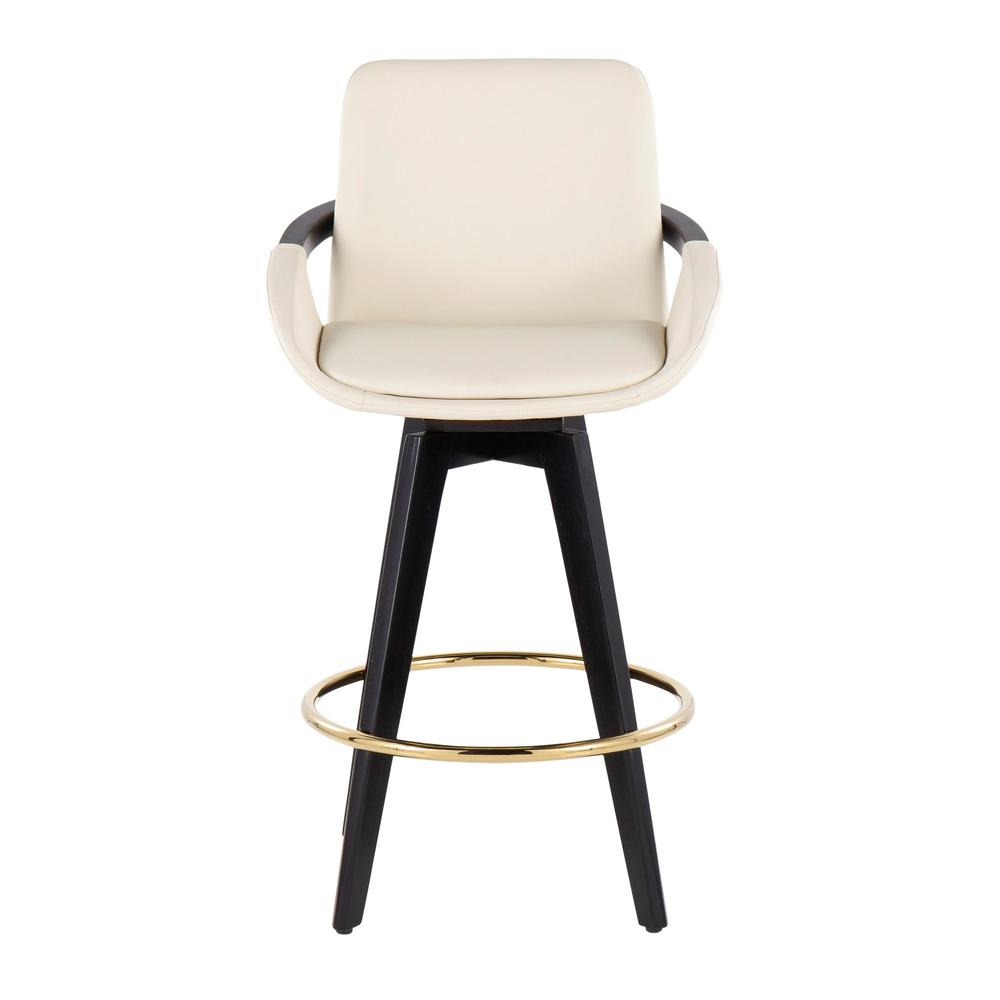 Black Cosmo Swivel Fixed-Height Counter Stool - Set of 2. Picture 6