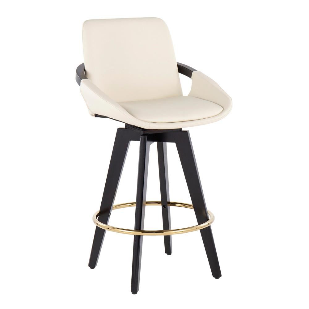 Black Cosmo Swivel Fixed-Height Counter Stool - Set of 2. Picture 2