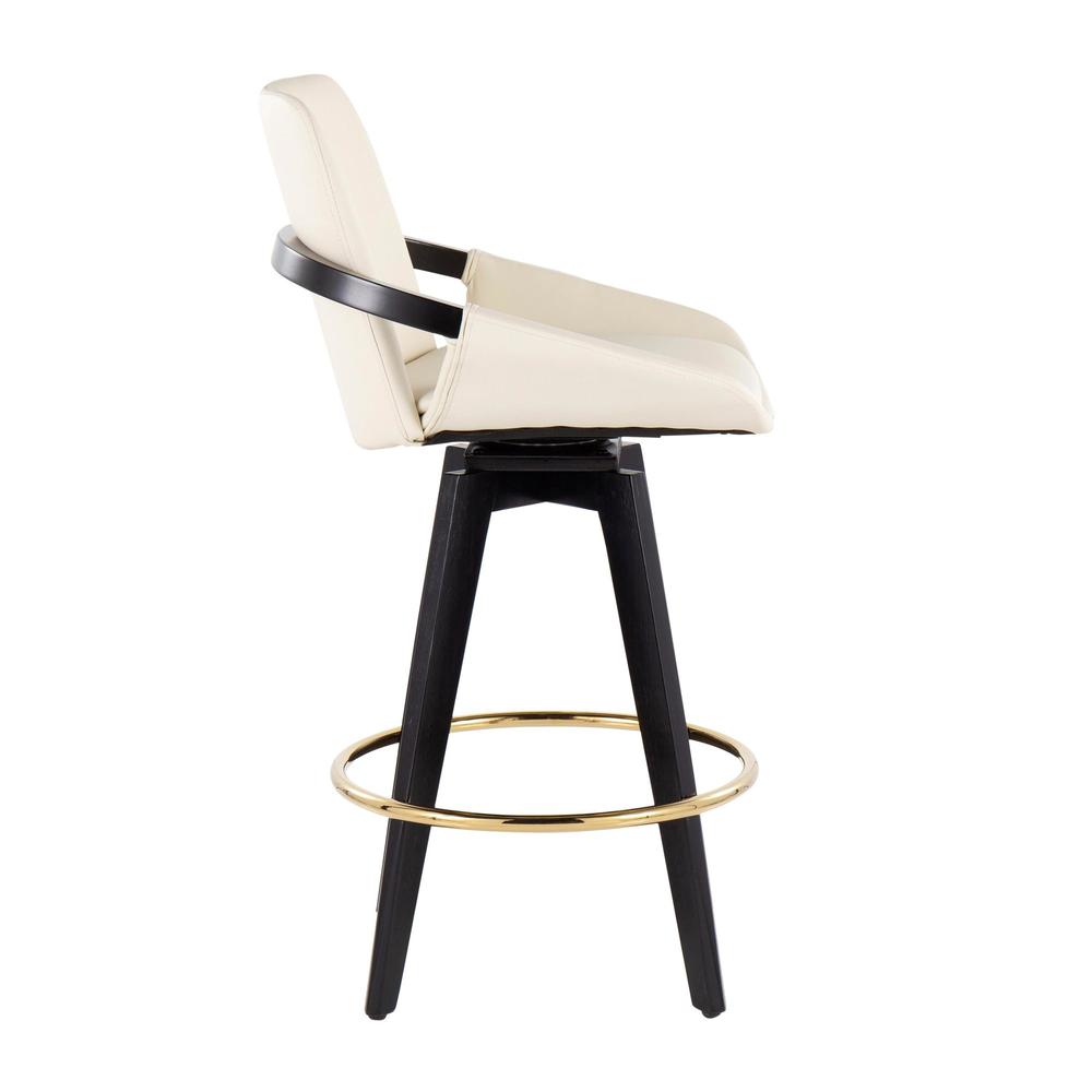 Black Cosmo Swivel Fixed-Height Counter Stool - Set of 2. Picture 3
