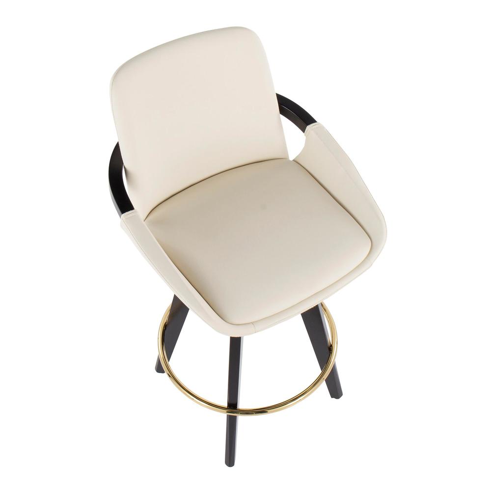 Black Cosmo Swivel Fixed-Height Counter Stool - Set of 2. Picture 7