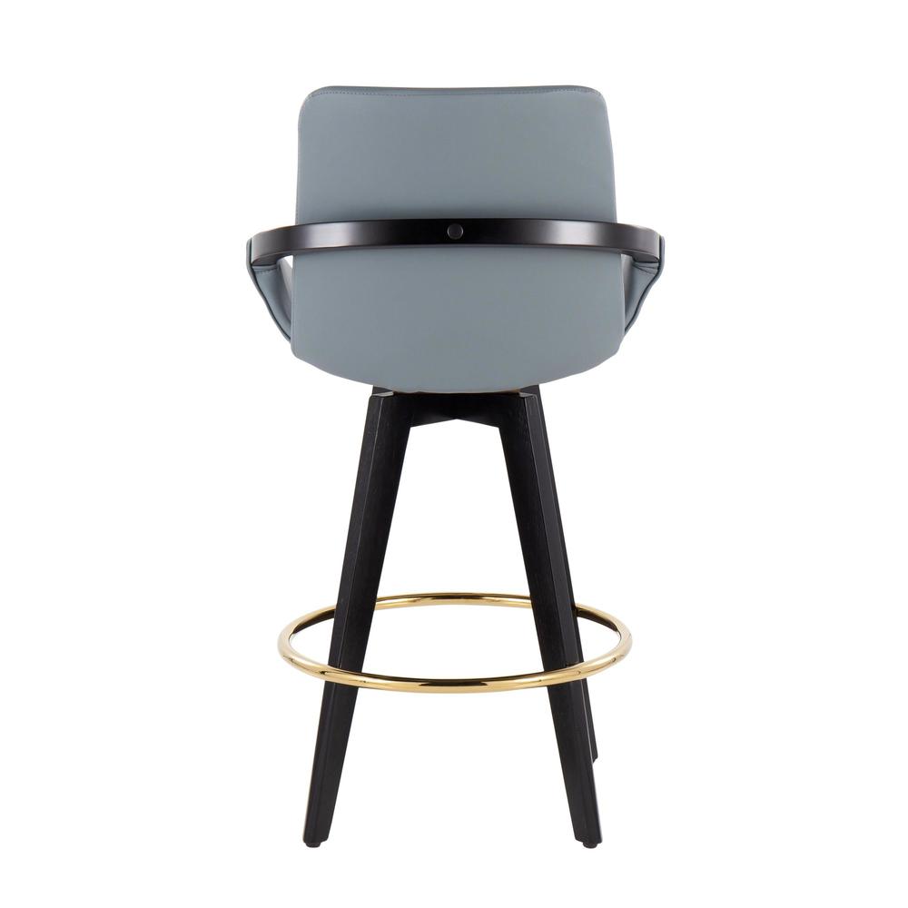 Black Cosmo Swivel Fixed-Height Counter Stool - Set of 2. Picture 5