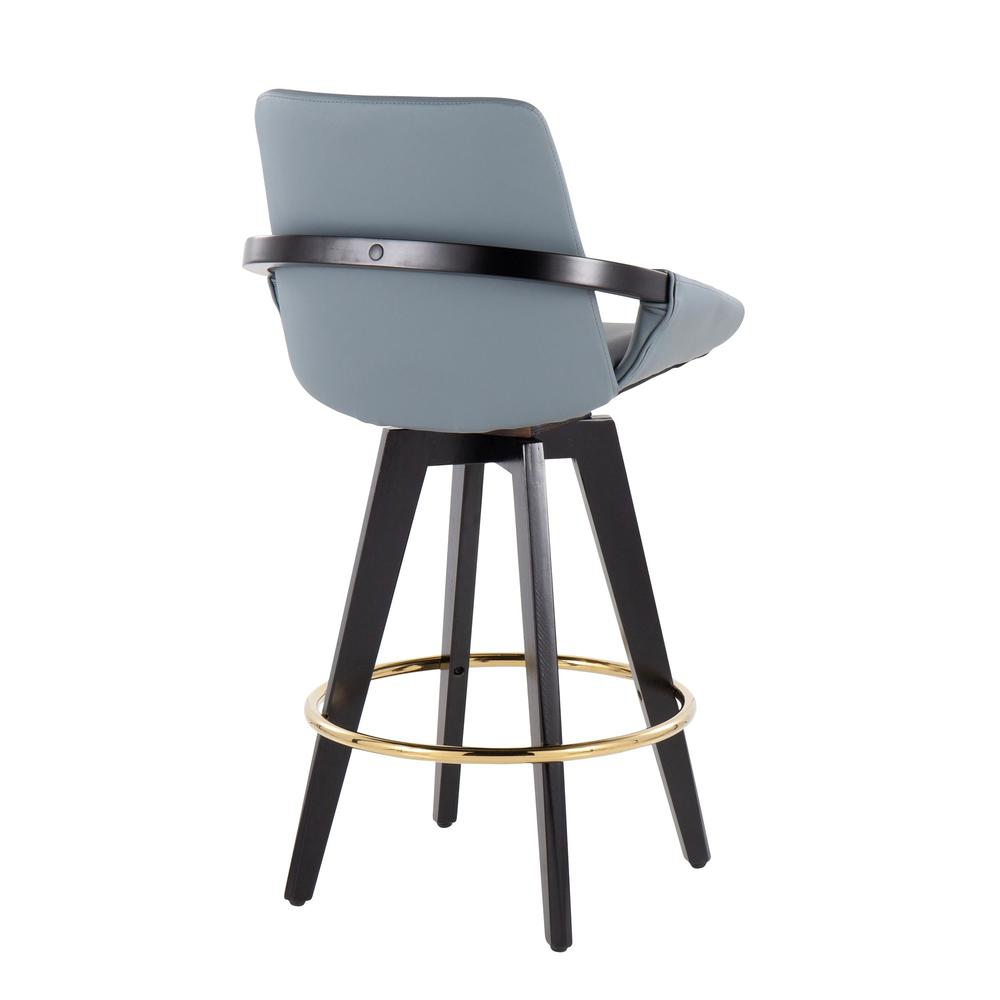 Black Cosmo Swivel Fixed-Height Counter Stool - Set of 2. Picture 4