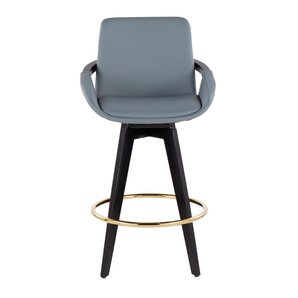 Black Cosmo Swivel Fixed-Height Counter Stool - Set of 2. Picture 6