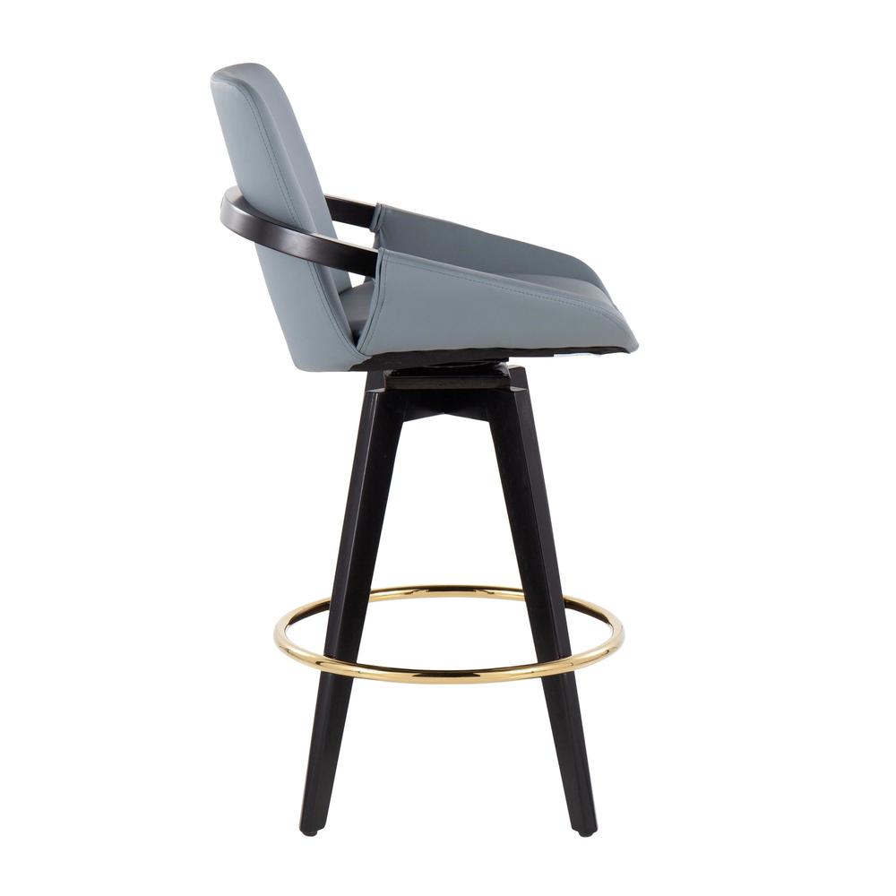 Black Cosmo Swivel Fixed-Height Counter Stool - Set of 2. Picture 3