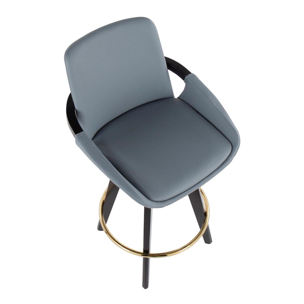 Black Cosmo Swivel Fixed-Height Counter Stool - Set of 2. Picture 7