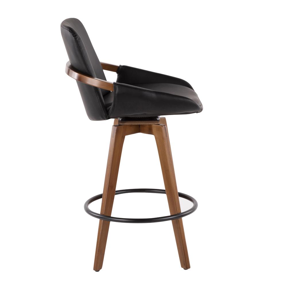 Walnut Bamboo, Black PU, Black Metal Cosmo Counter Stool. Picture 8