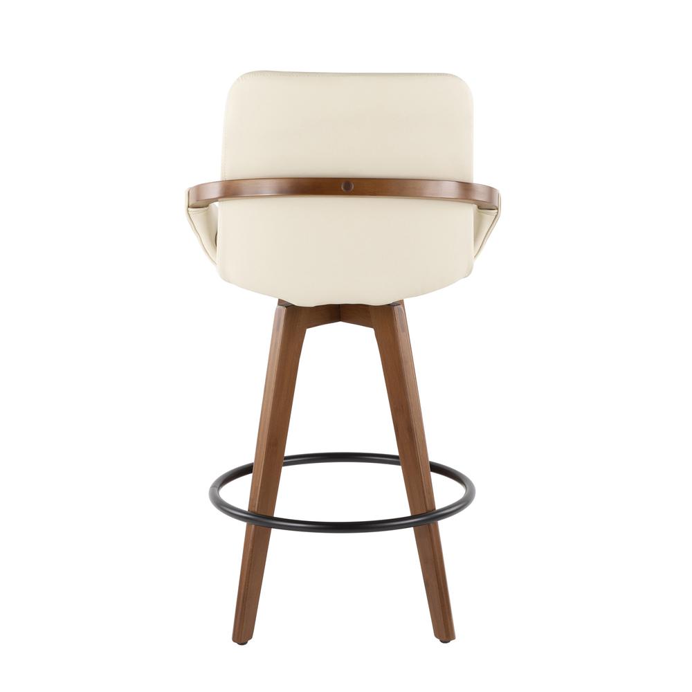 Walnut Bamboo, Cream PU, Black Metal Cosmo Counter Stool. Picture 2