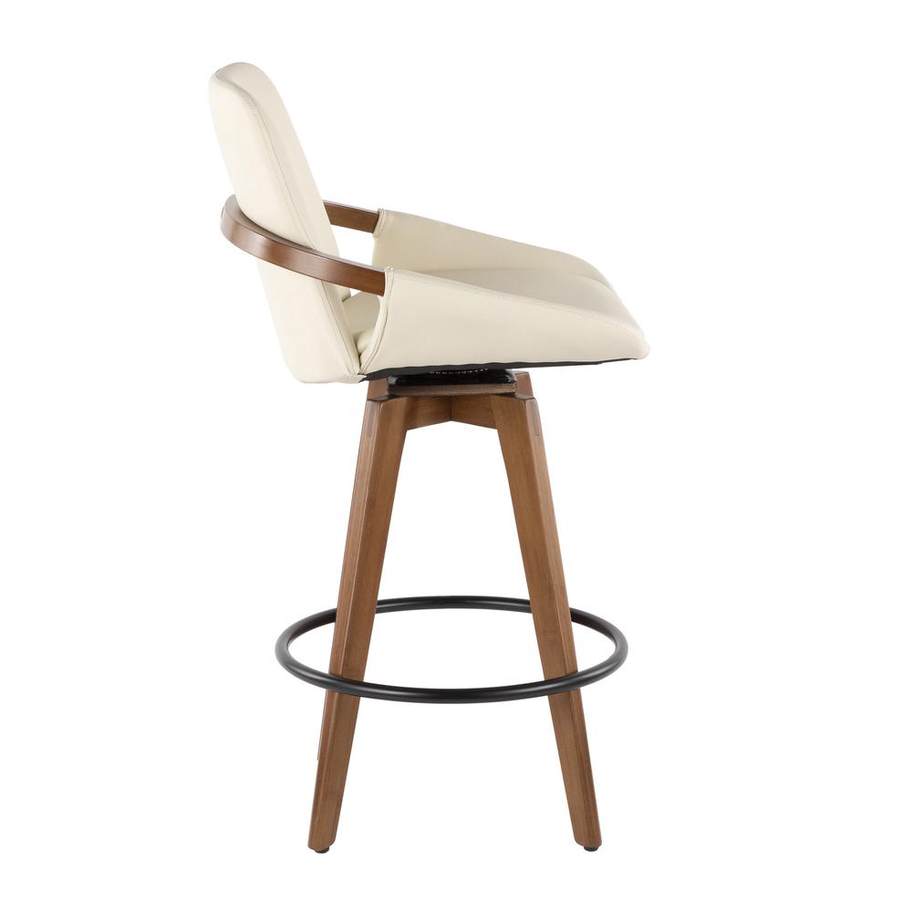 Walnut Bamboo, Cream PU, Black Metal Cosmo Counter Stool. Picture 8