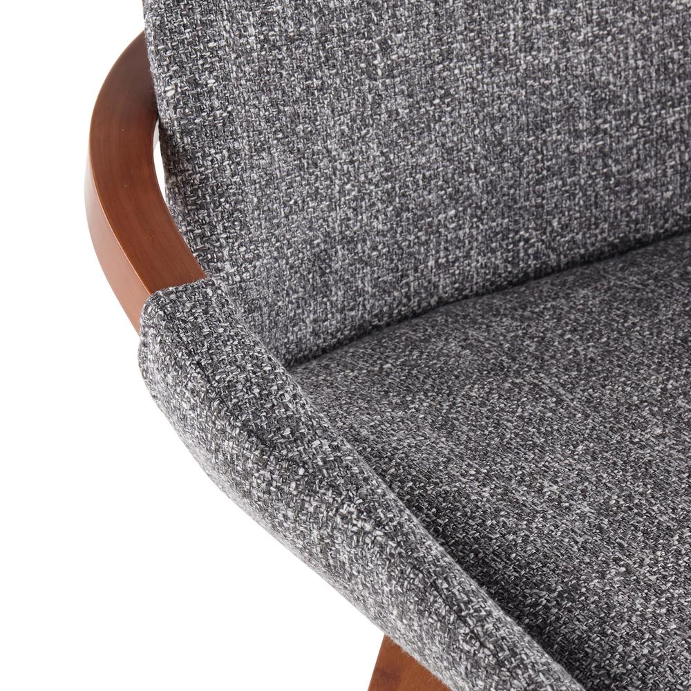 Walnut Bamboo, Grey Noise Fabric, Black Metal Cosmo Counter Stool. Picture 7