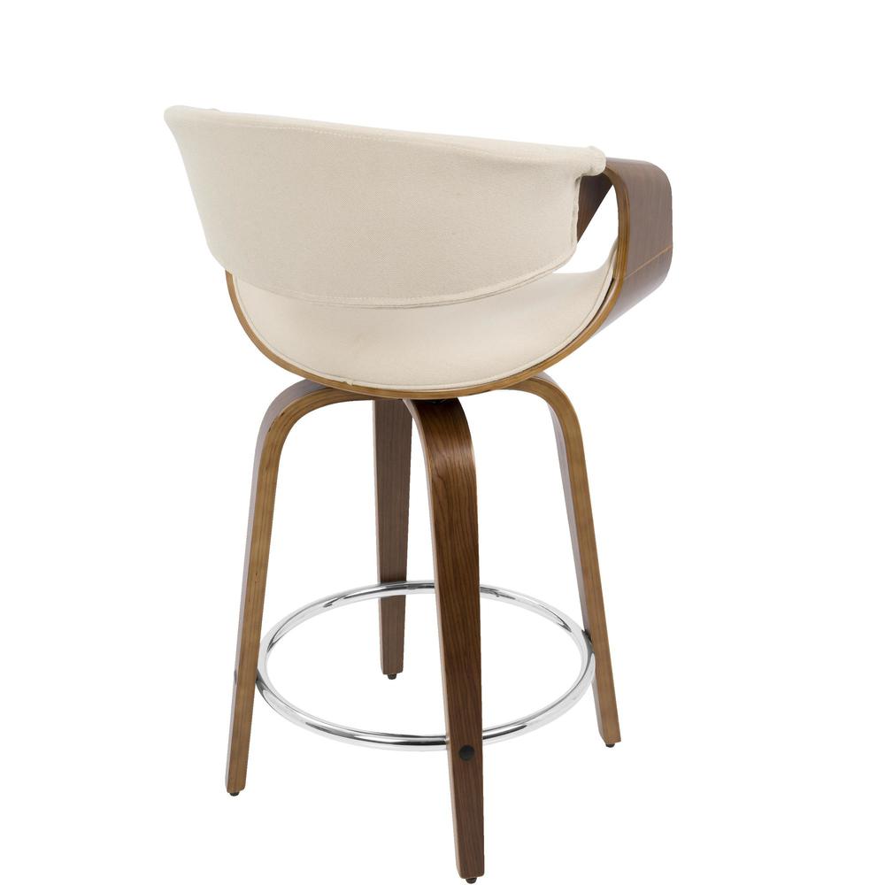 Brown Curvini 24'' Fixed Height Counter Stool - Set of 2. Picture 5