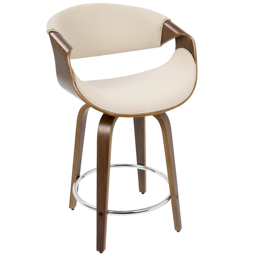 Brown Curvini 24'' Fixed Height Counter Stool - Set of 2. Picture 3