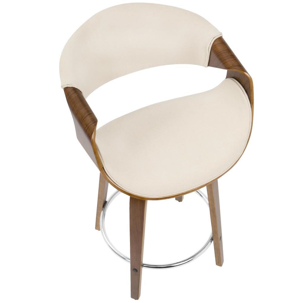 Brown Curvini 24'' Fixed Height Counter Stool - Set of 2. Picture 8