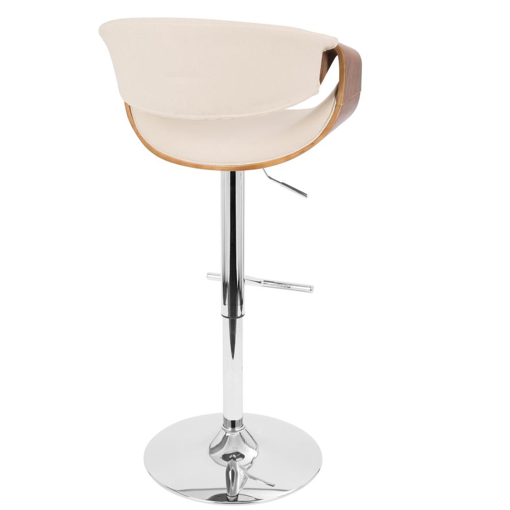 Walnut, Cream Curvo Barstool. Picture 4