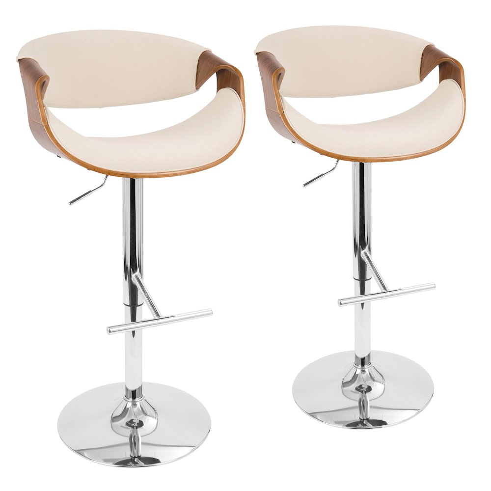 Curvo Adjustable Barstool - Set of 2. Picture 1