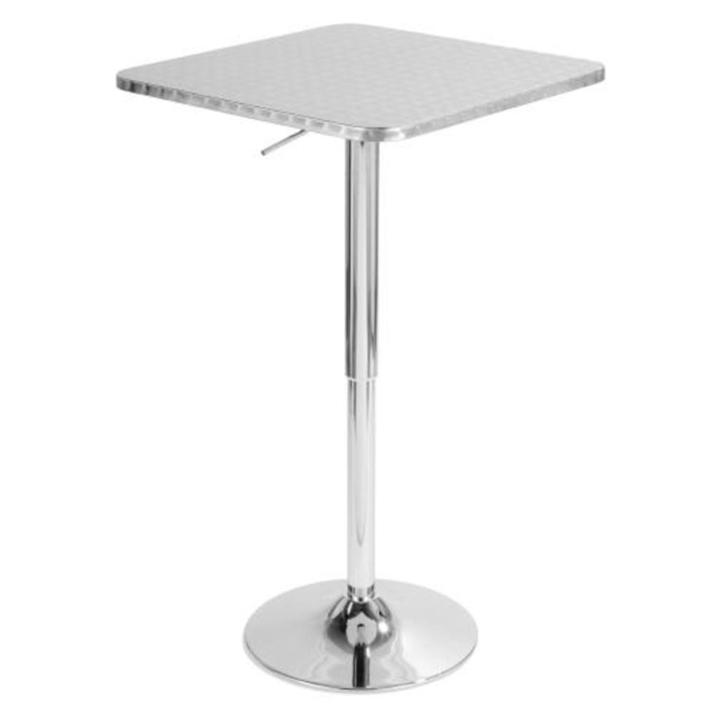 Silver Bistro Square Bar Table. Picture 1