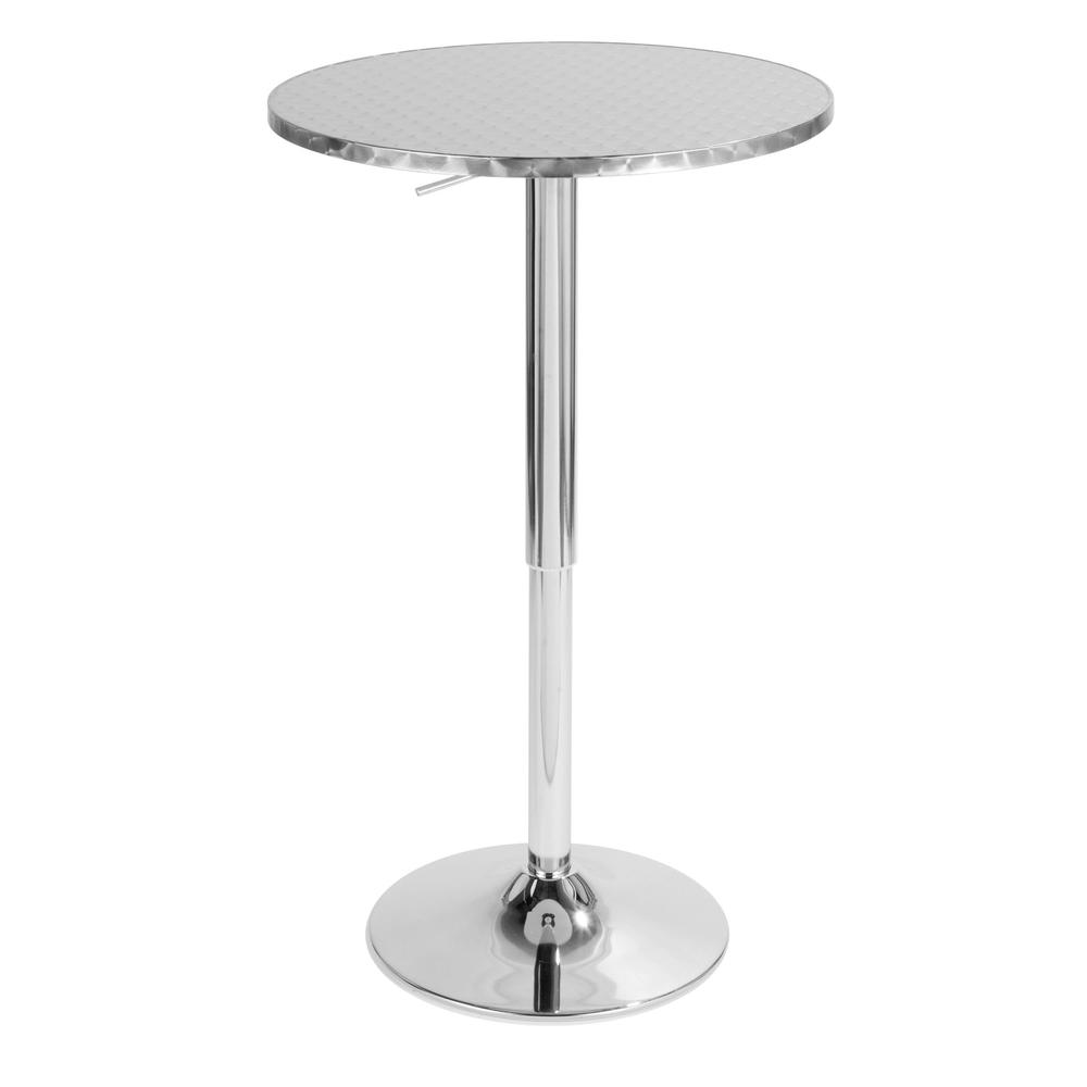 Silver Bistro Round Bar Table. Picture 1