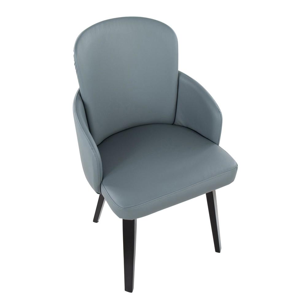 Black Wood, Grey PU, Chrome Dahlia Dining Chair - Set of 2. Picture 7