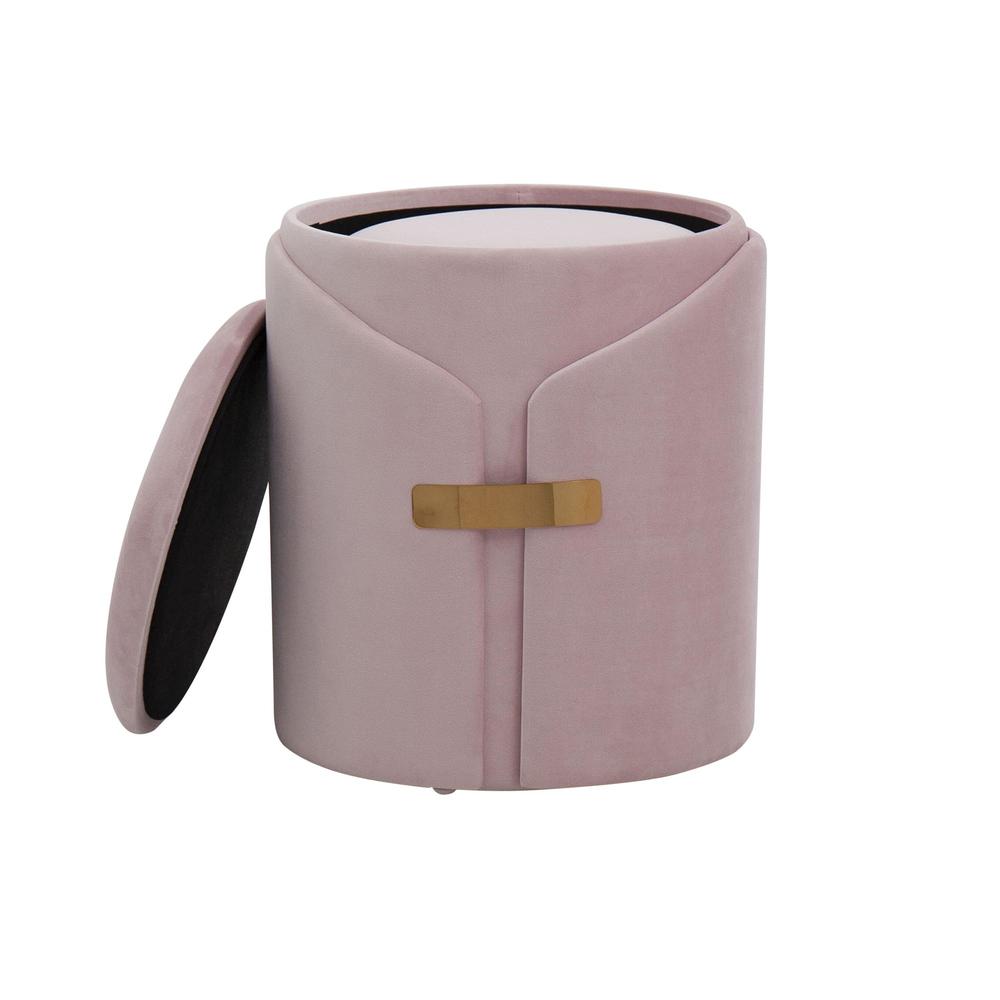 Gold Metal, Blush Pink Velvet Dahlia Ottoman Set. Picture 6