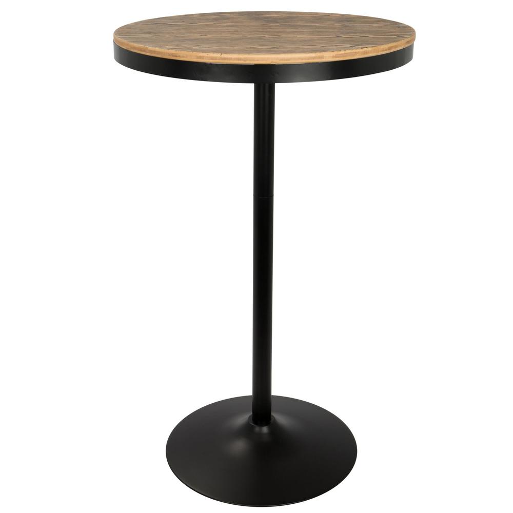 Black, Medium Brown Top  Dakota Bar Table. Picture 3