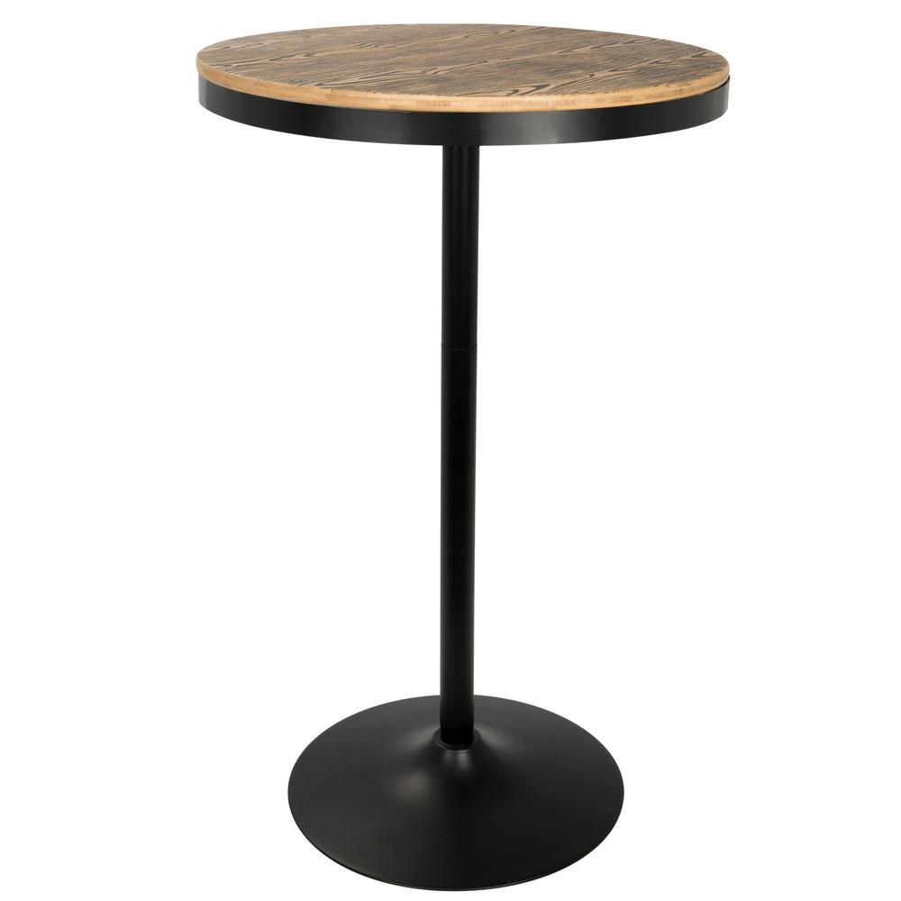 Black, Medium Brown Top  Dakota Bar Table. Picture 1