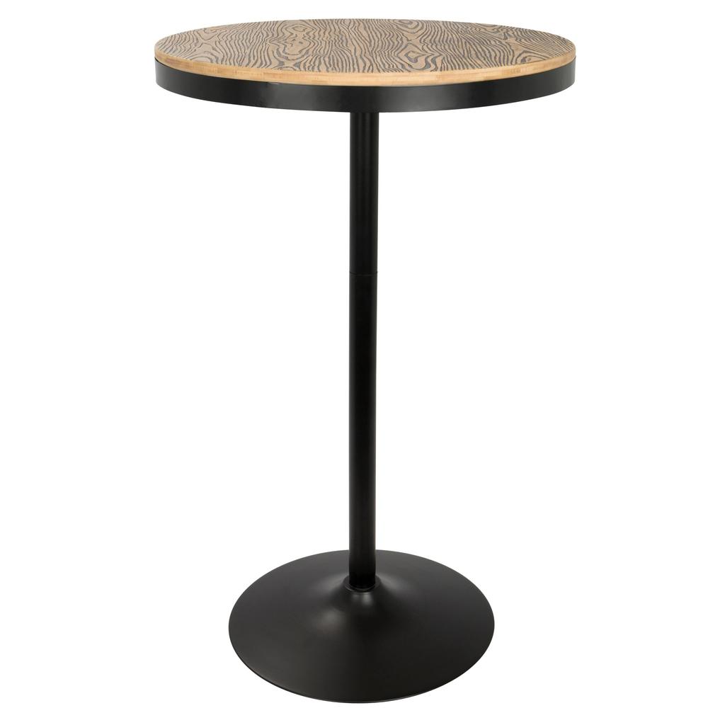 Black, Medium Brown Top  Dakota Bar Table. Picture 2
