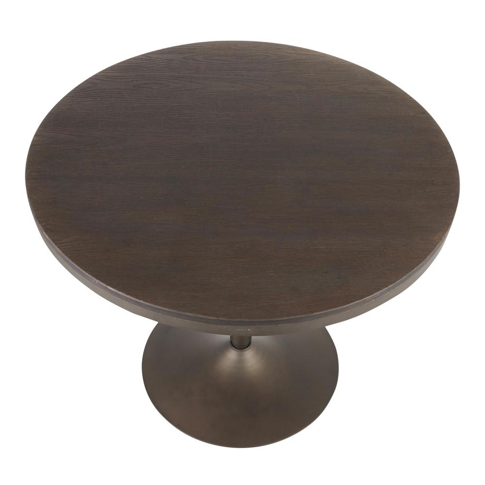 Antique Metal, Espresso Bamboo Dakota Dining Table. Picture 2