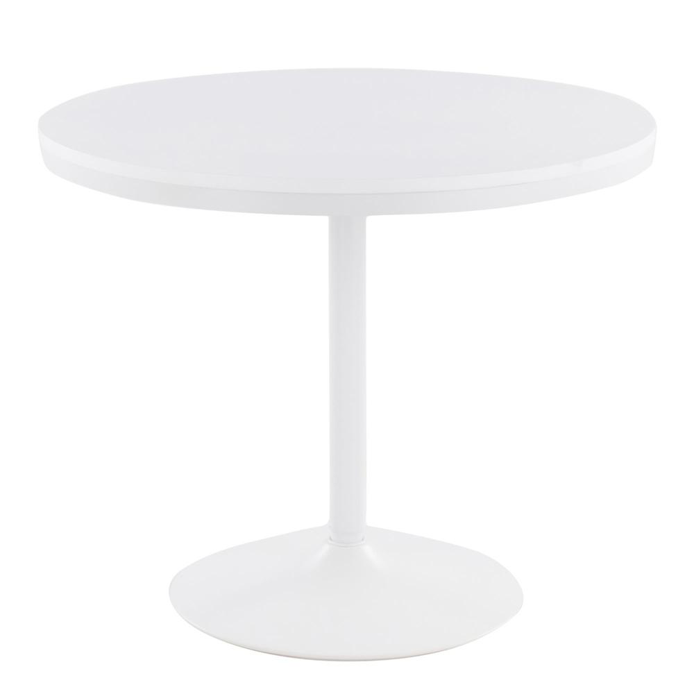 White Steel, White Wood Dakota Dining Table. Picture 1