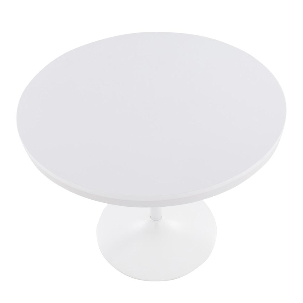 White Steel, White Wood Dakota Dining Table. Picture 2