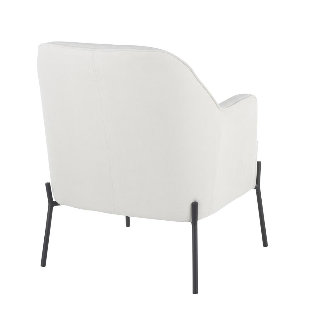 Black Metal, Cream Fabric Daniella Accent Chair. Picture 3