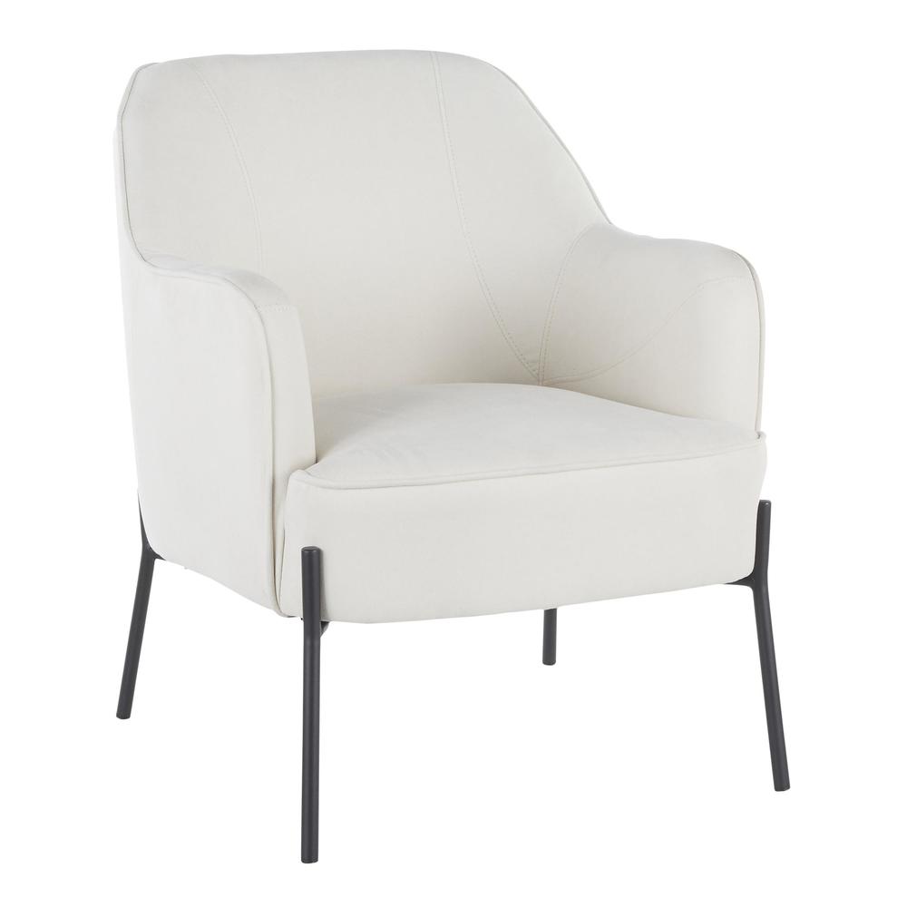 Black Metal, Cream Fabric Daniella Accent Chair. Picture 1