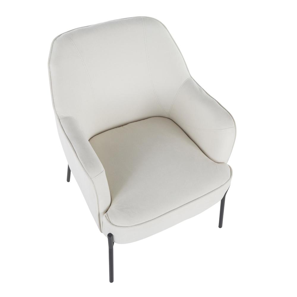 Black Metal, Cream Fabric Daniella Accent Chair. Picture 6