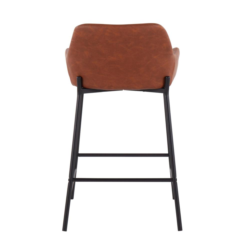 Black Metal, Camel PU Daniella Counter Stool - Set of 2. Picture 5