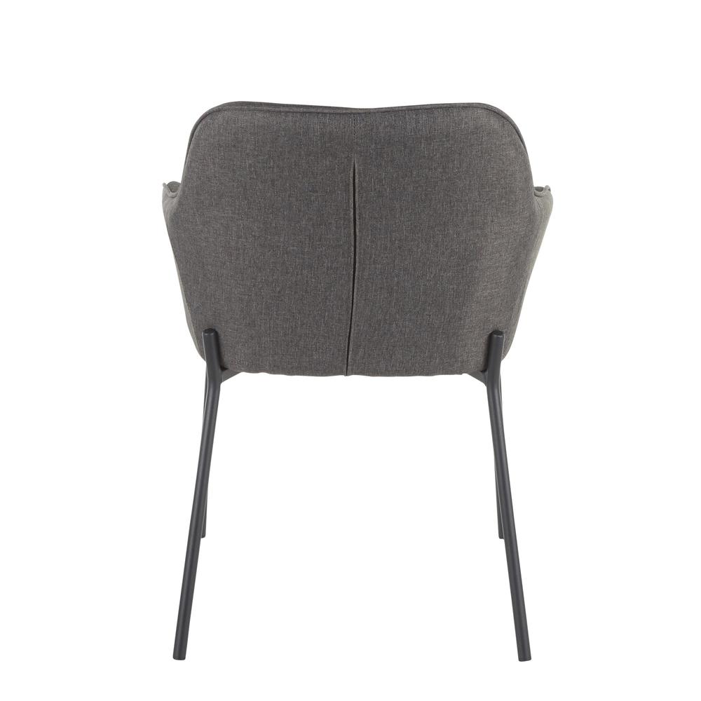 Black Metal, Charcoal Fabric Daniella Dining Chair - Set of 2. Picture 5